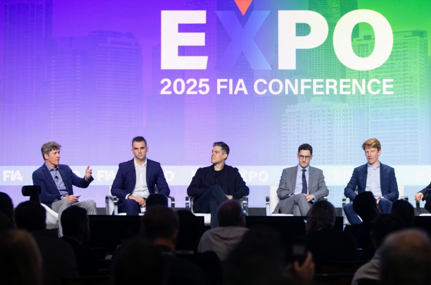 Jason Trost speaking on a panel at FIA Expo 2025 in Chicago