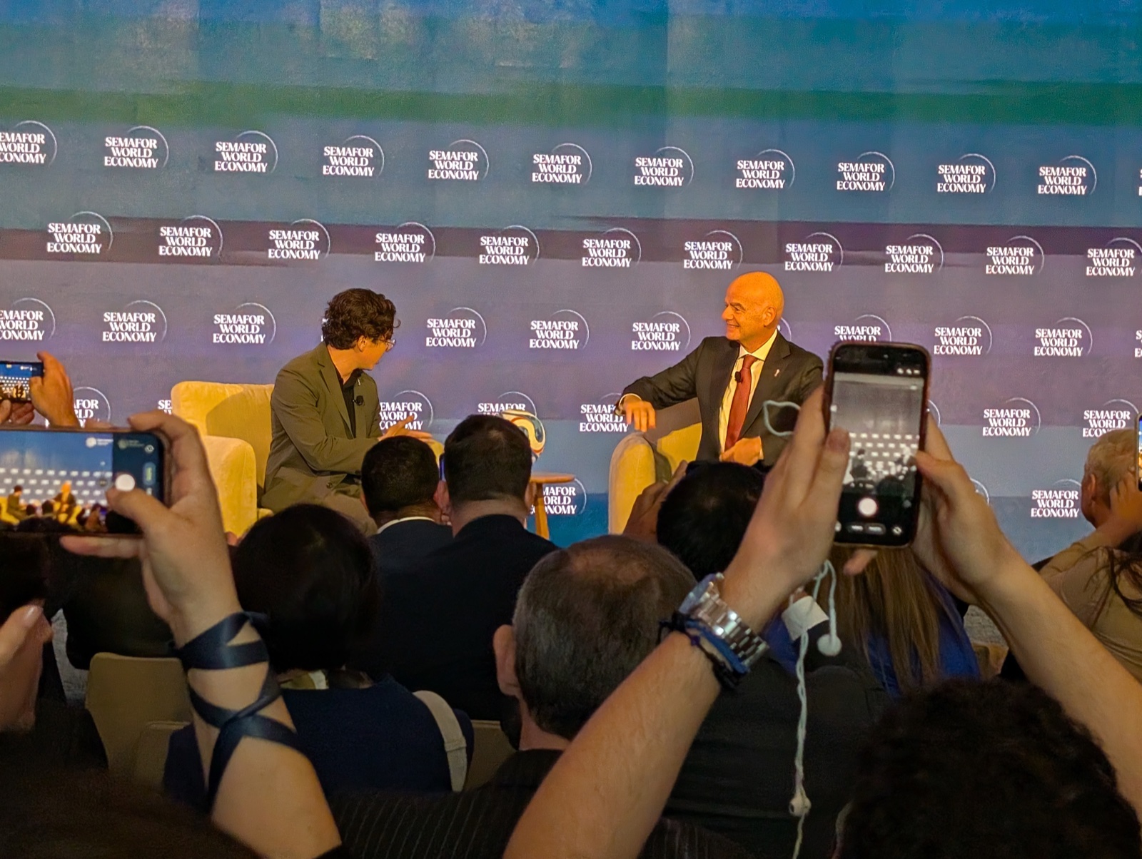 Gianni Infantino on stage at Semafor World Economy 2026